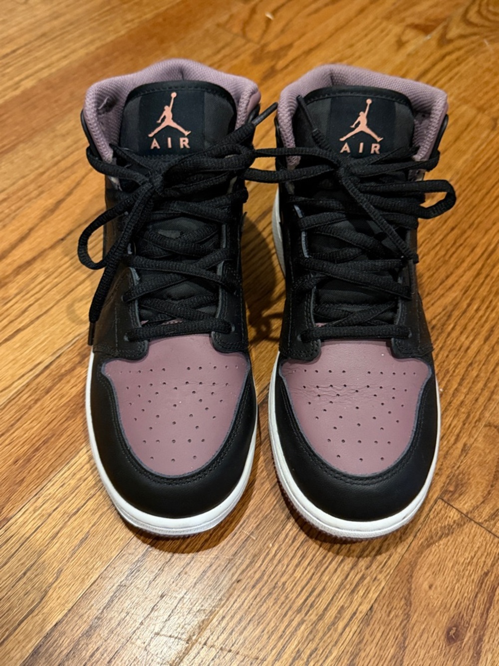 Nike Air Jordan 1 Mid - Black, Mauve, Brown - Youth Size 7 / Women’s Size 8.5